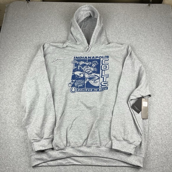Indianapolis Colts Marvel Captain America Junk Food Hoodie Gray‎ Pullover XL - Picture 1 of 4